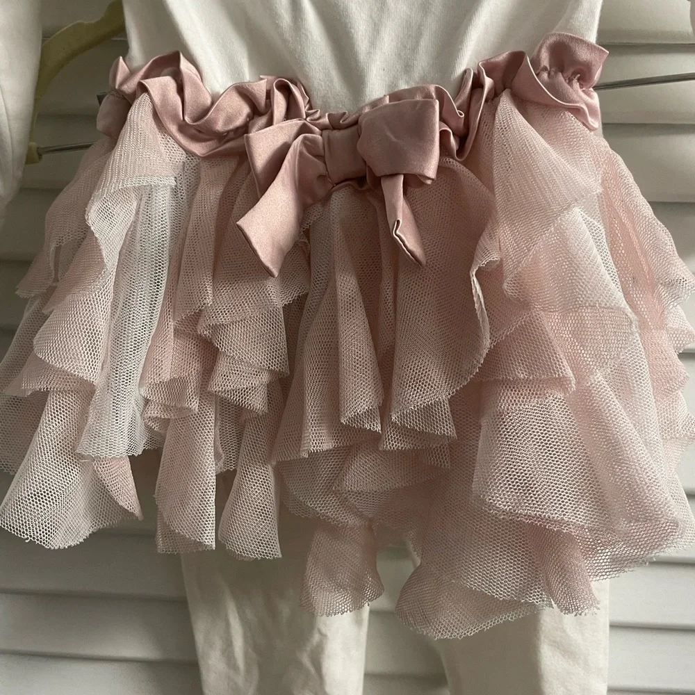 Miniclasix Tutu Pant Set W/Back Bow Detail Excellent Condition.Size 6M